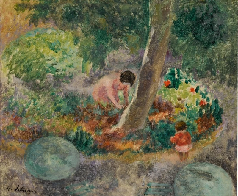 Nono e Pierre in giardino